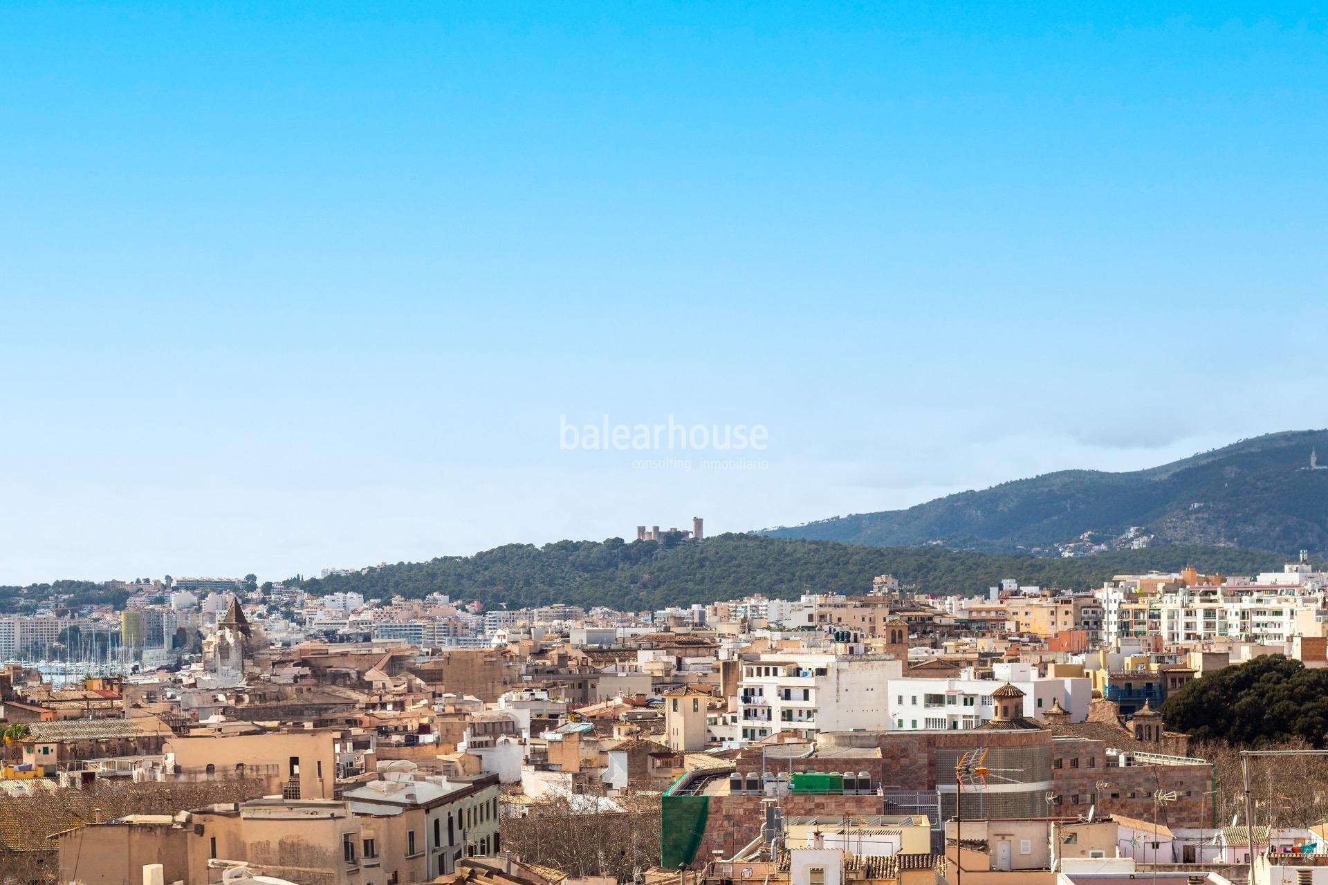 Excelente gran ático moderno en el centro histórico de Palma con vistas a la ciudad y al mar