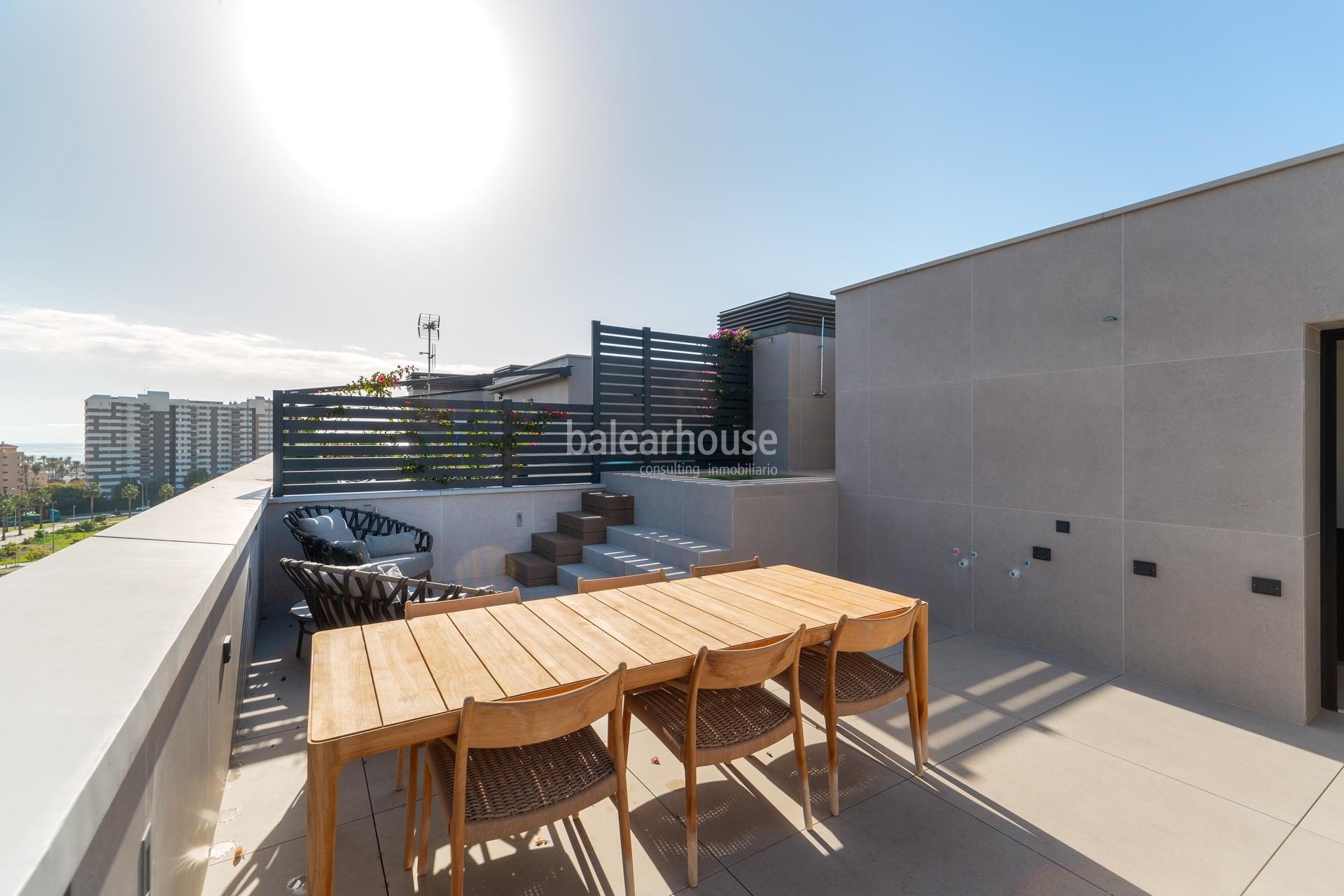 Außergewöhnliches Penthouse in einer Moderna-Anlage mit Meerblick neben Portixol