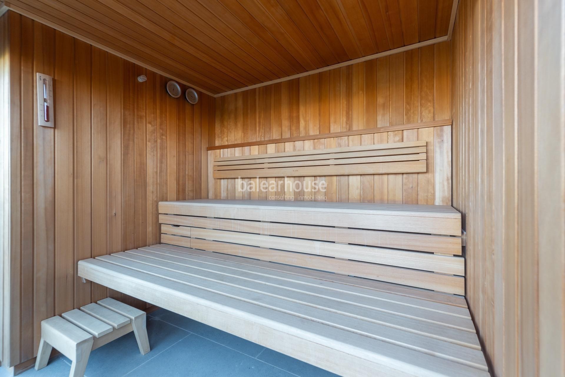 Außergewöhnliches Penthouse in einer Moderna-Anlage mit Meerblick neben Portixol